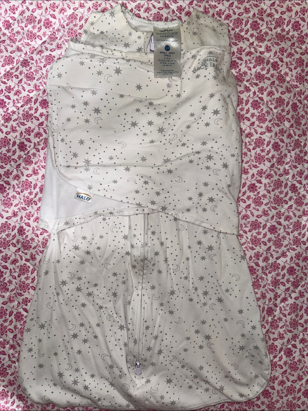 Halo SleepSack Swaddle Stars Zip Sleep Sack Small 3-6M